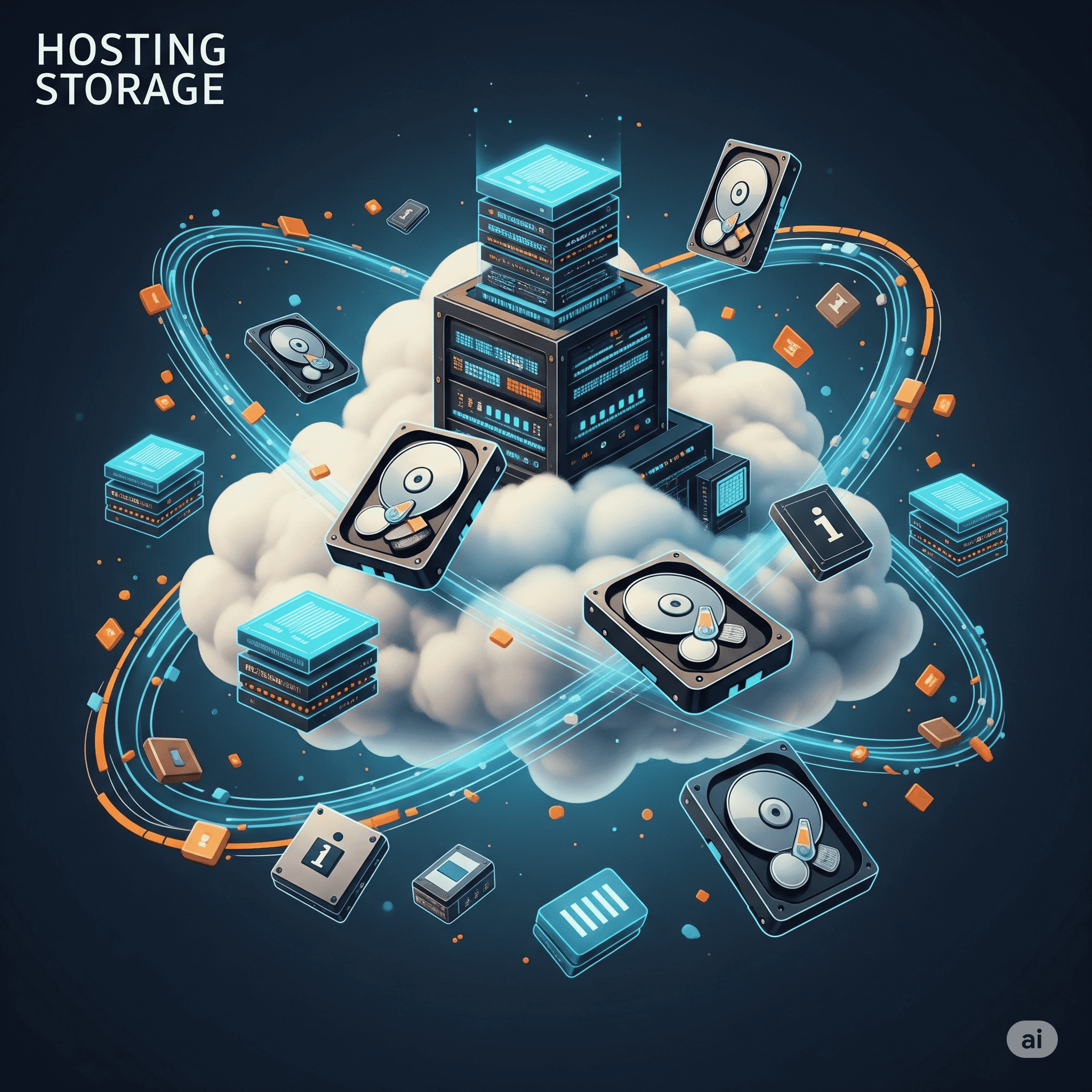 Illustration of secure cloud hosting storage